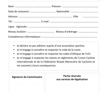 Licence Commissaire 2023