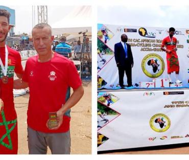 البطل أشرف الدغمي يعتلي منصة تتويج البطولة الأفريقية