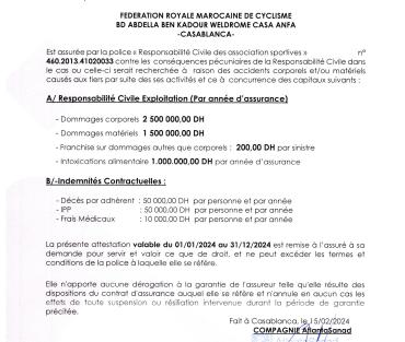 Attestation d'assurance 2024